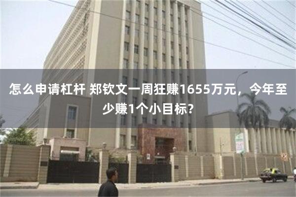 怎么申请杠杆 郑钦文一周狂赚1655万元，今年至少赚1个小目标？