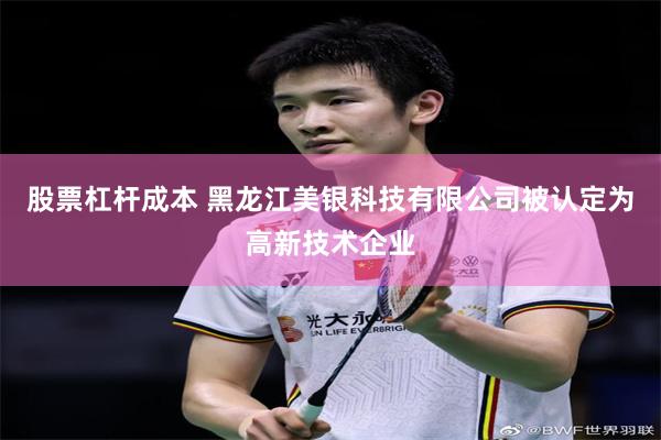 股票杠杆成本 黑龙江美银科技有限公司被认定为高新技术企业