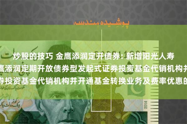 炒股的技巧 金鹰添润定开债券: 新增阳光人寿保险股份有限公司为金鹰添润定期开放债券型发起式证券投资基金代销机构并开通基金转换业务及费率优惠的公告